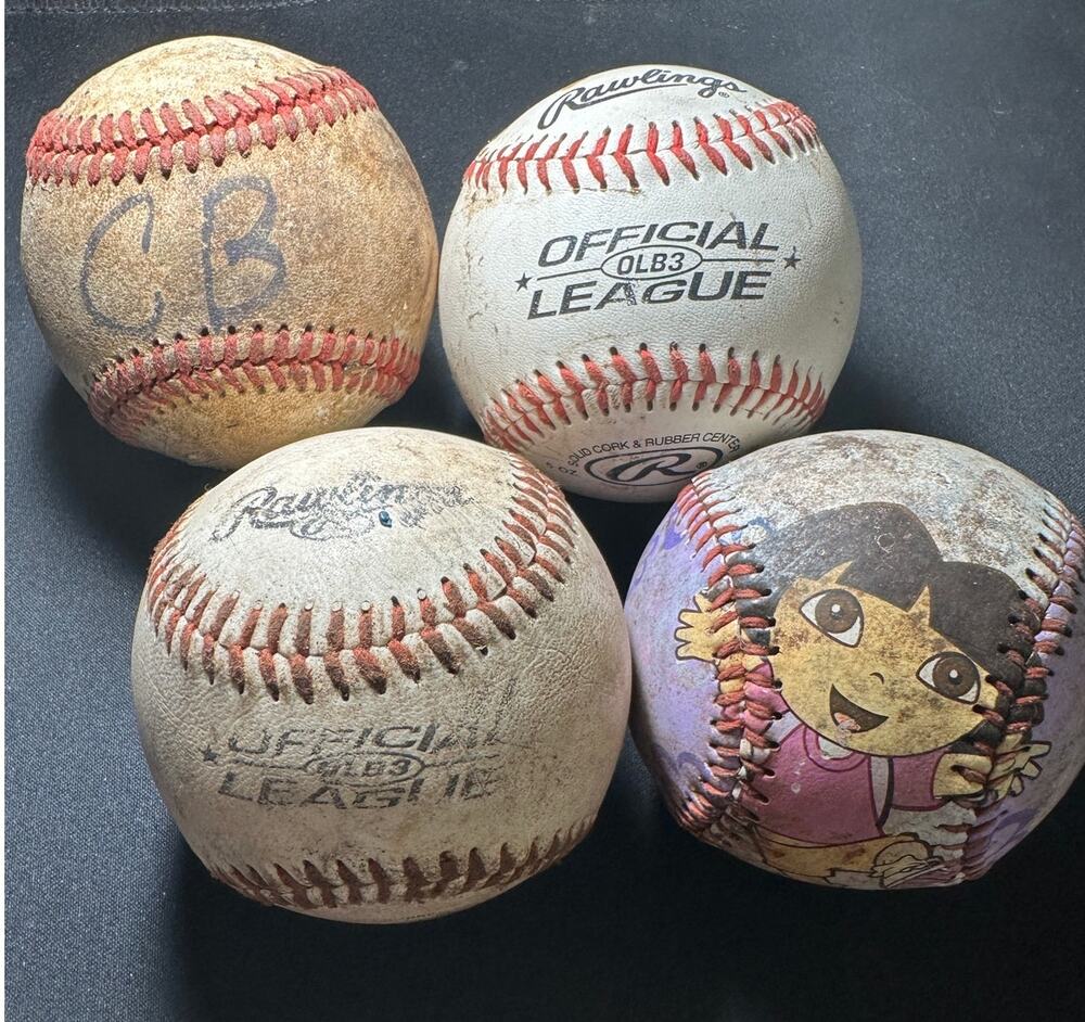 Rawlings OLB3 Baseball Lot 4 Dora Explorer Decorated Used Practice Balls